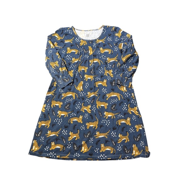 Winter Water Factory Dresses & Skirts - Winter Water Factory Blue Leopard Organic Cotton Dress Women's Small Made USA